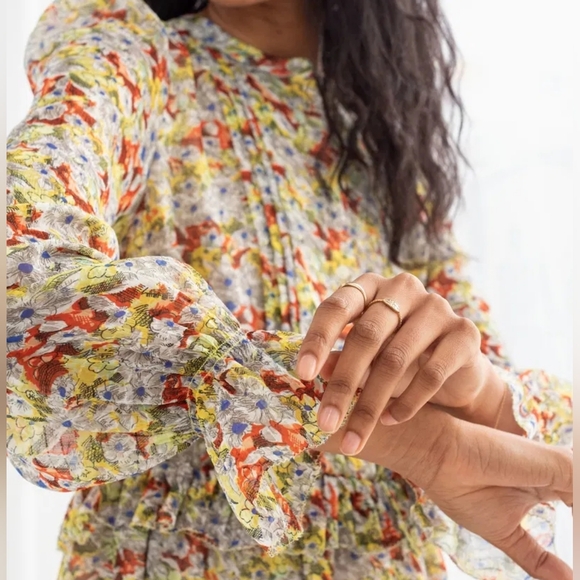 & other stories floral ruffled mini dress cottagecore - Picture 9 of 13